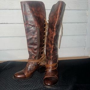 Freebird Coal tall leather boots size 9 Cognac